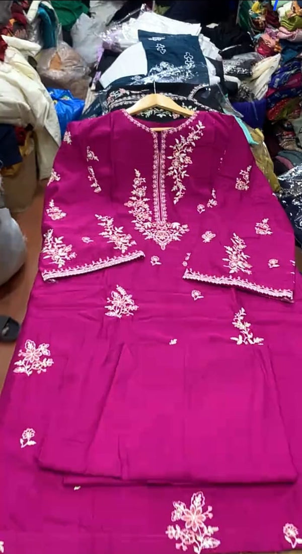 2 Pcs Women Khaddar Dress