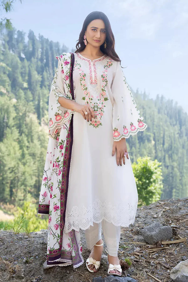 3PC Embroidered Unstitched Cambric Suit