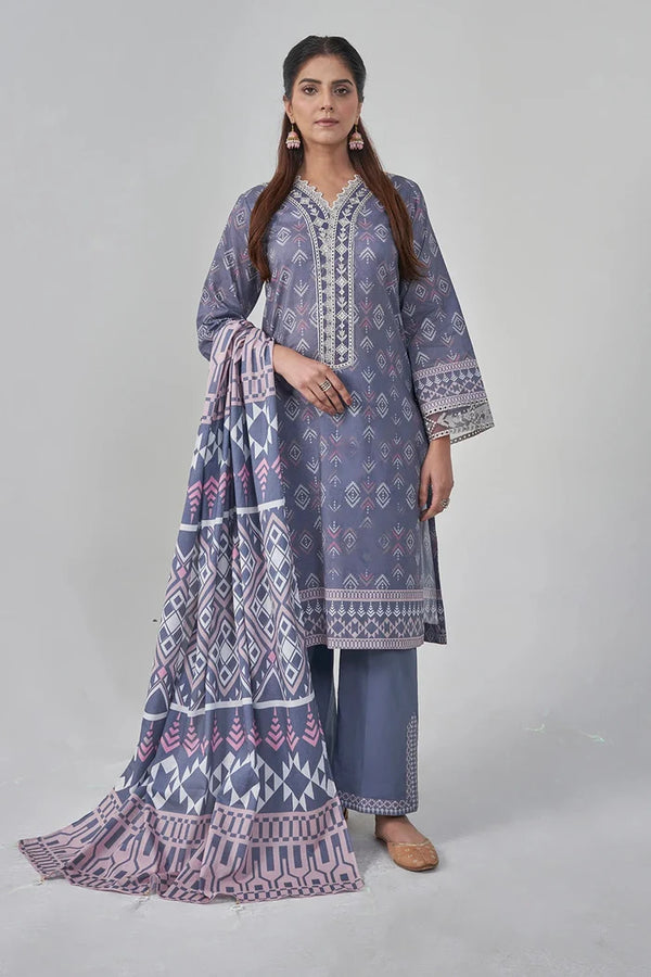 3PC Embroidered Unstitched Lawn Suit