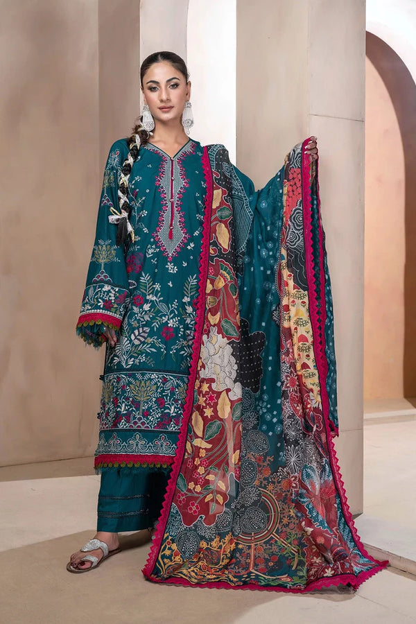 3PC Embroidered Unstitched Lawn Suit
