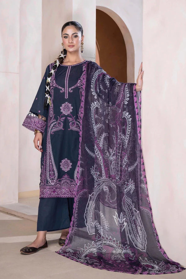 3PC Embroidered Unstitched Lawn Suit