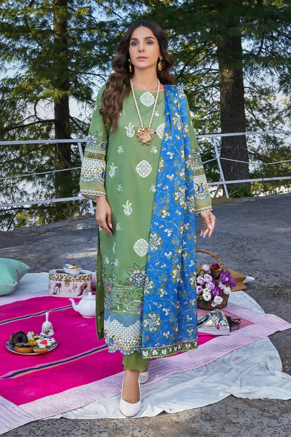 3PC Embroidered Unstitched Lawn Suit