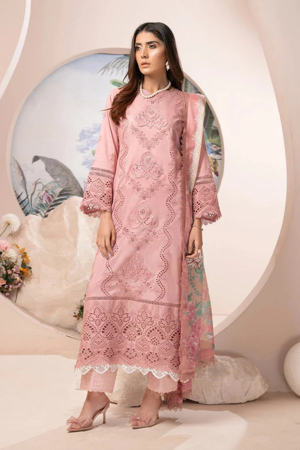 3PC Embroidered Unstitched Schiffli Lawn Suit