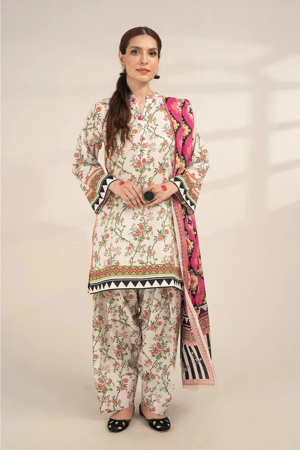 3PC Printed Unstitched Lawn Suit