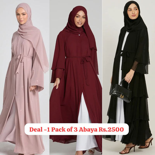 PACK OF 3 UNIQUE ABAYA