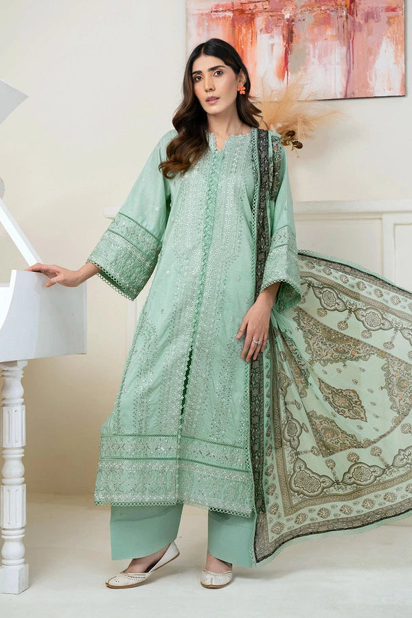 3PC Embroidered stitched Lawn Suit KBC-357