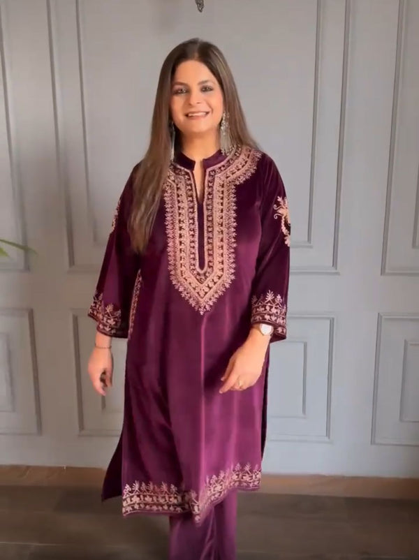 Winter Valvet Dress 2pcs