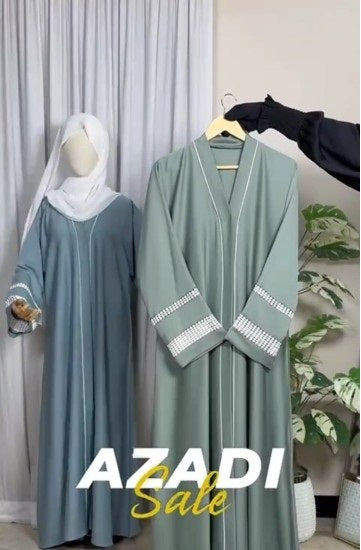 Pack of 4 Abaya With White Staller Azadi Deal
