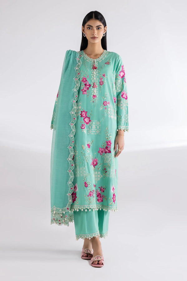 Stitched Lawn Embroidered Suit